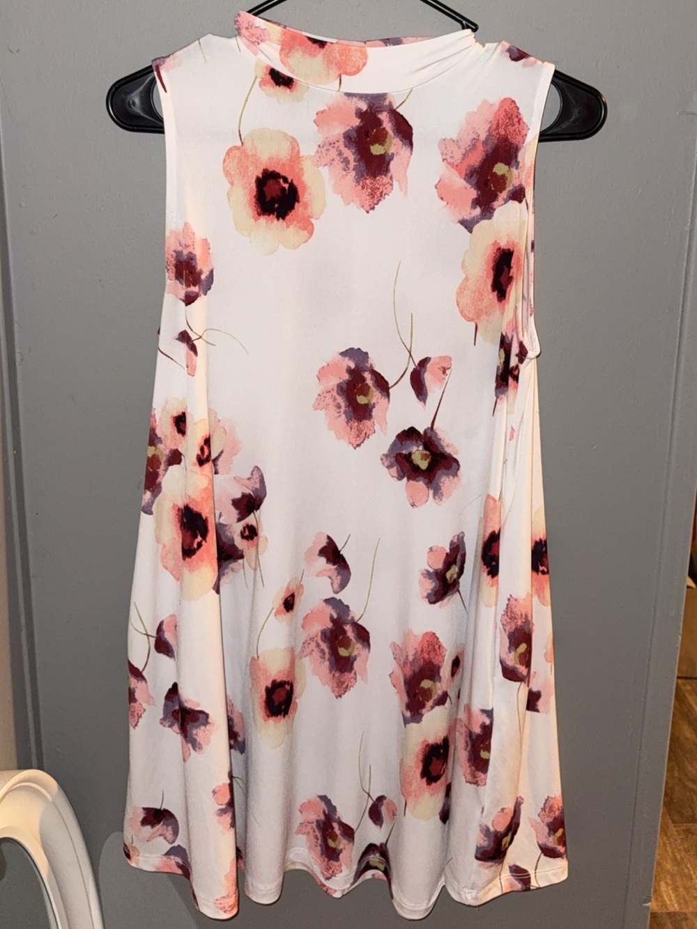mts Sleeveless Floral Midi Dress in White, Pink and Purple